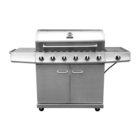 jumbuck 6 burner stainless steel hooded barbecue with cabinet|6 burner bbq flat plate.